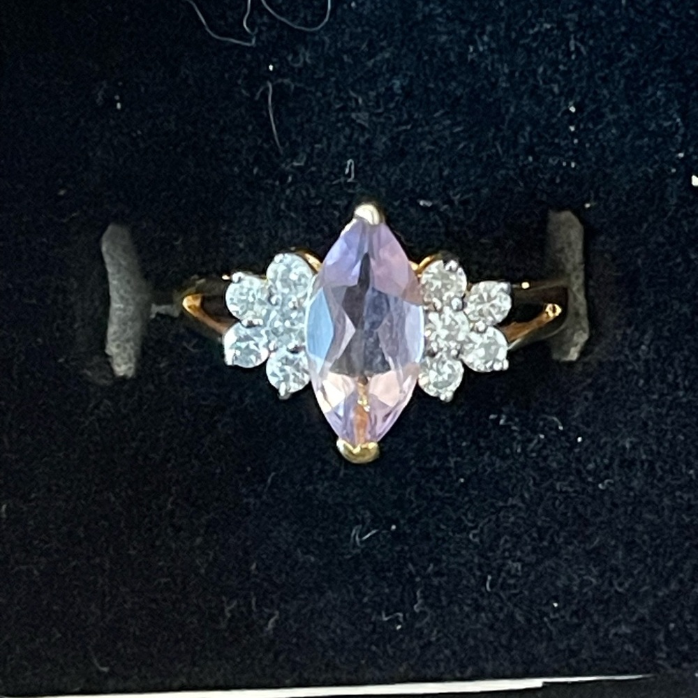 Simulated amethyst ring